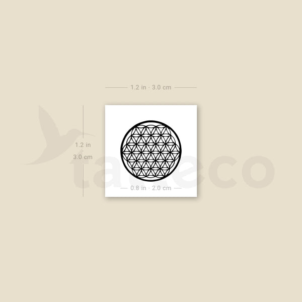 Small Flower Of Life Temporary Tattoo - Set of 3