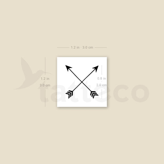 Crossed Arrows Temporary Tattoo - Set of 3