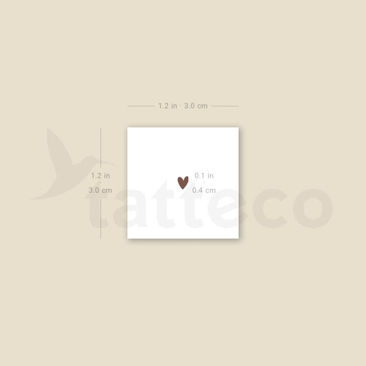 Brown Hand-Drawn Heart Freckle Temporary Tattoo - Set of 3