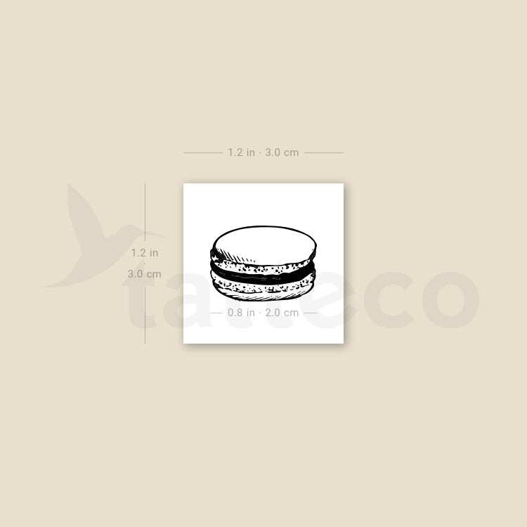 French Macaroon Temporary Tattoo - Set of 3