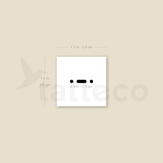 Morse Code R Temporary Tattoo - Set of 3
