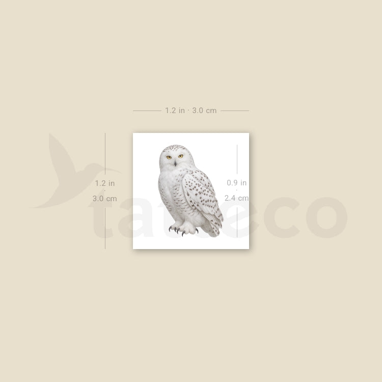 Snowy Owl Temporary Tattoo - Set of 3