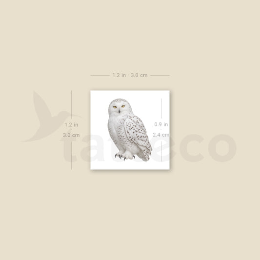 Snowy Owl Temporary Tattoo - Set of 3