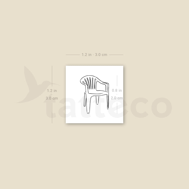 Plastic Chair Temporary Tattoo - Set of 3