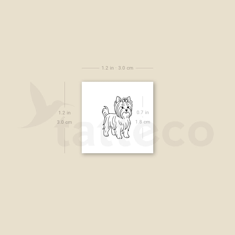 Little Yorkshire Terrier Temporary Tattoo - Set of 3