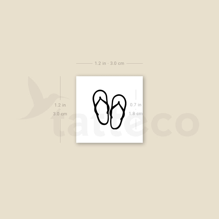 Flip Flops Temporary Tattoo - Set of 3