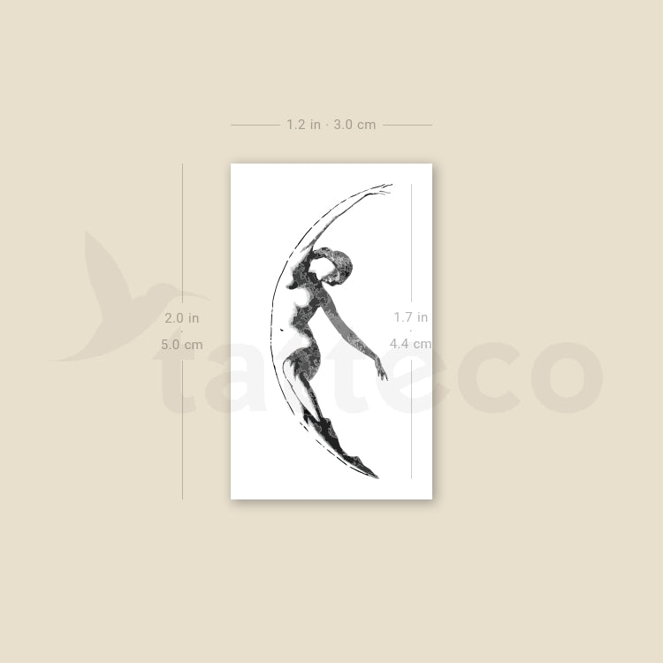 Tatuaje temporal de la Dama de la Media Luna (pequeño) - Juego de 3