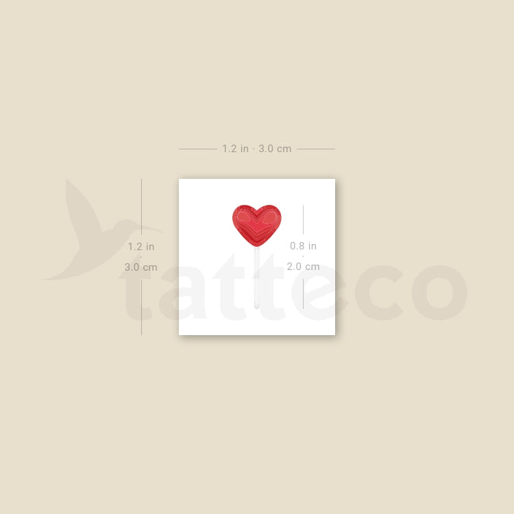 Heart Lollipop Temporary Tattoo - Set of 3