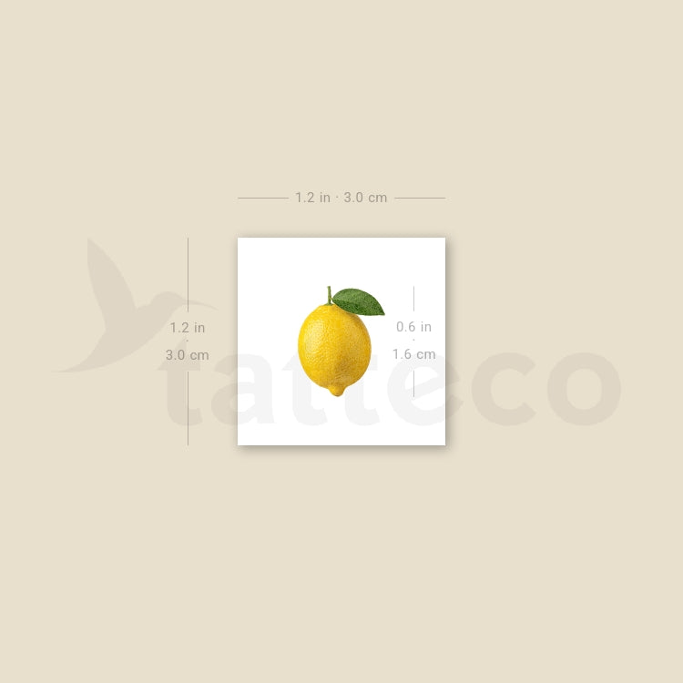Realistic Lemon Temporary Tattoo - Set of 3