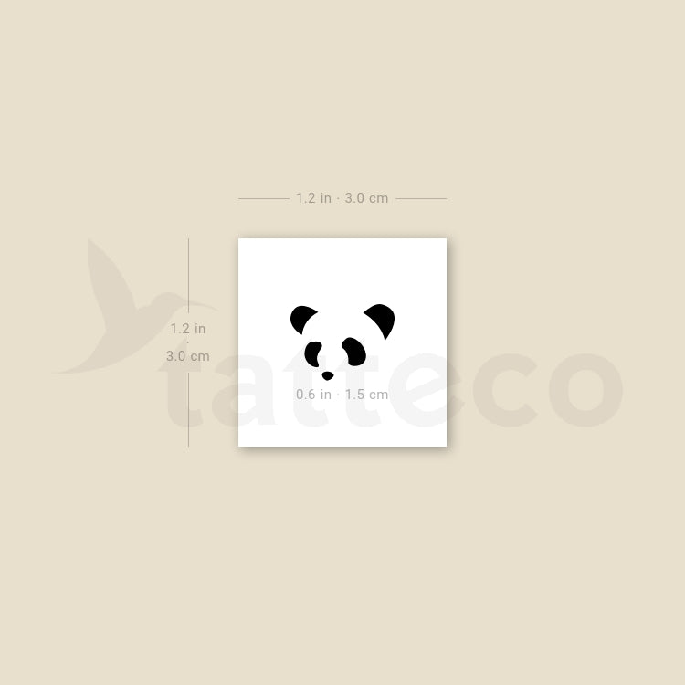 Minimalist Panda Face Temporary Tattoo - Set of 3