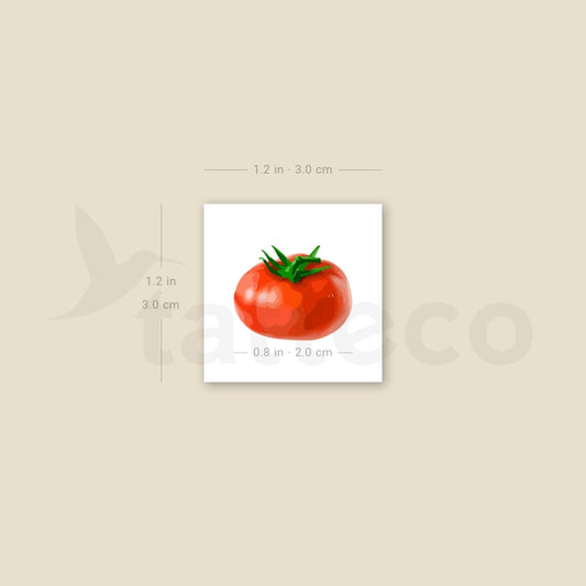 Red Tomato Temporary Tattoo - Set of 3