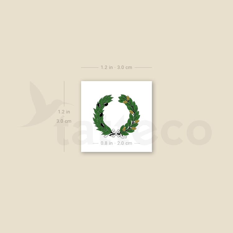 Seal Of Texas Olive And Live Oak Branches Temporary Tattoo - Set of 3