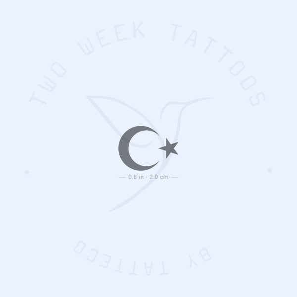 Star And Crescent Semi-Permanent Tattoo - Set of 2