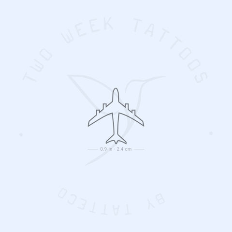 Airplane Outline Semi-Permanent Tattoo - Set of 2