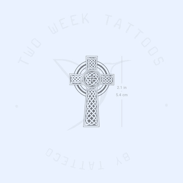 Ornamental Celtic Cross Semi-Permanent Tattoo - Set of 2