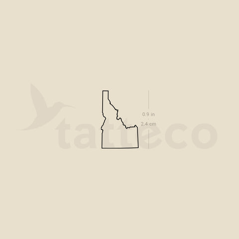 Idaho Map Outline Temporary Tattoo - Set of 3