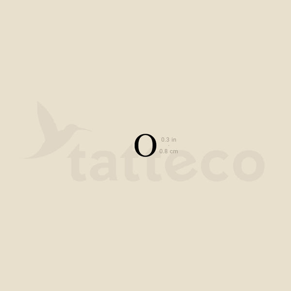 Uppercase Omicron Temporary Tattoo - Set of 3
