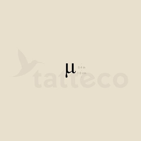 Mu μ Temporary Tattoo - Set of 3