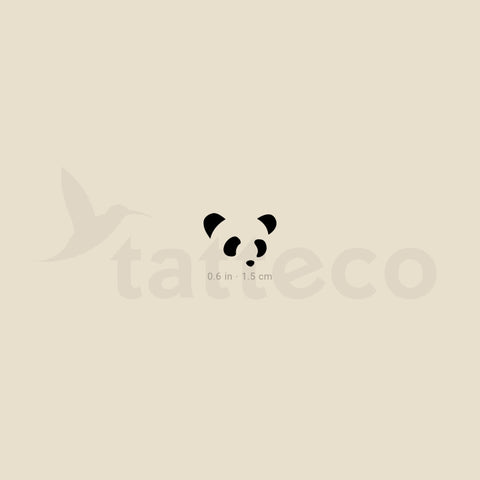 Minimalist Panda Face Temporary Tattoo - Set of 3