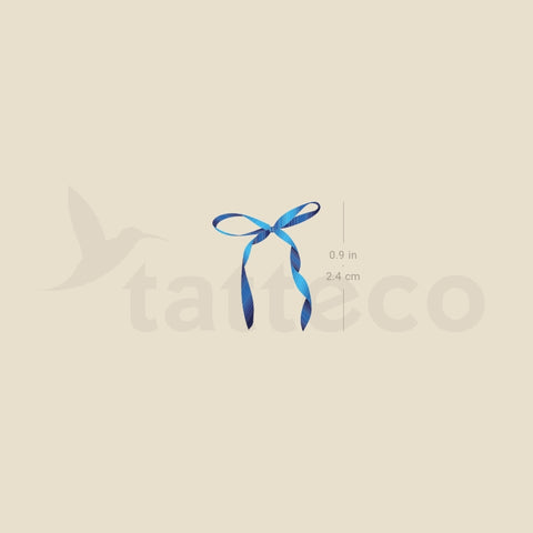 Blue Bow Temporary Tattoo - Set of 3