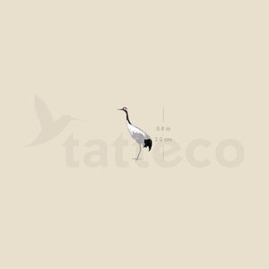 Red-crowned Crane Temporary Tattoo - Set of 3
