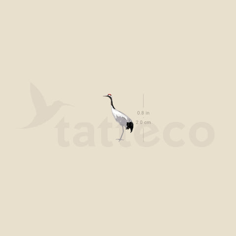 Red-crowned Crane Temporary Tattoo - Set of 3