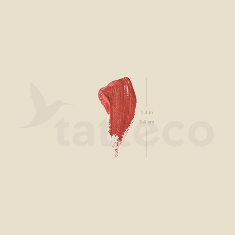 Red Brush Stroke Temporary Tattoo - Set of 3