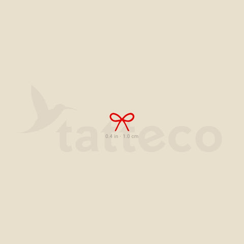 Red Bow Temporary Tattoo - Set of 3