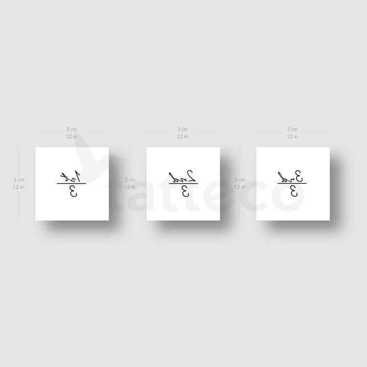 Matching Three Siblings Temporary Tattoos - Set of 3+3+3