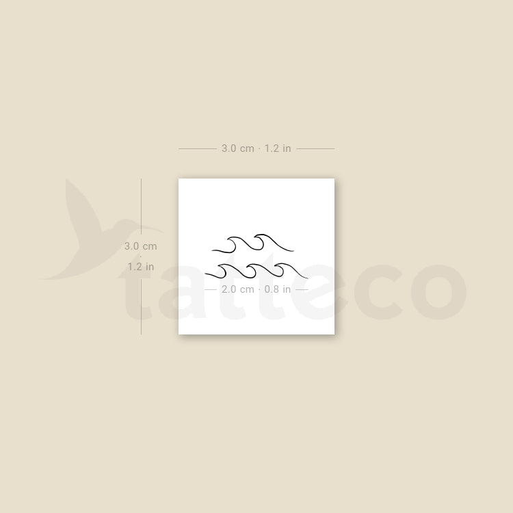 Sea Waves Temporary Tattoo - Set of 3