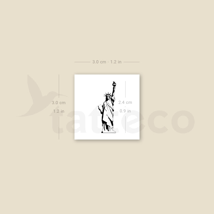 Small Statue of Liberty Statue Temporary Tattoo - Set of 3