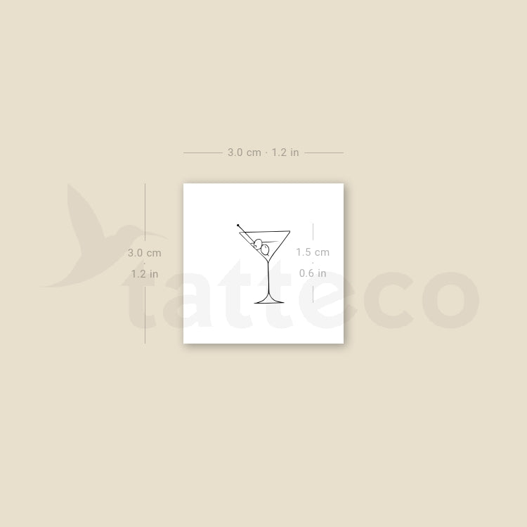 Manhattan Cocktail Temporary Tattoo - Set of 3