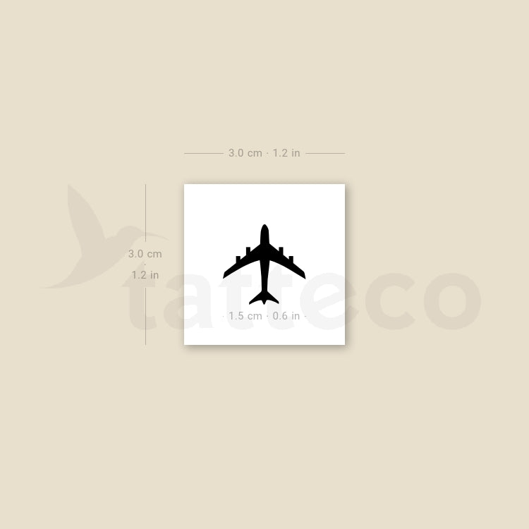 Airplane Temporary Tattoo - Set of 3