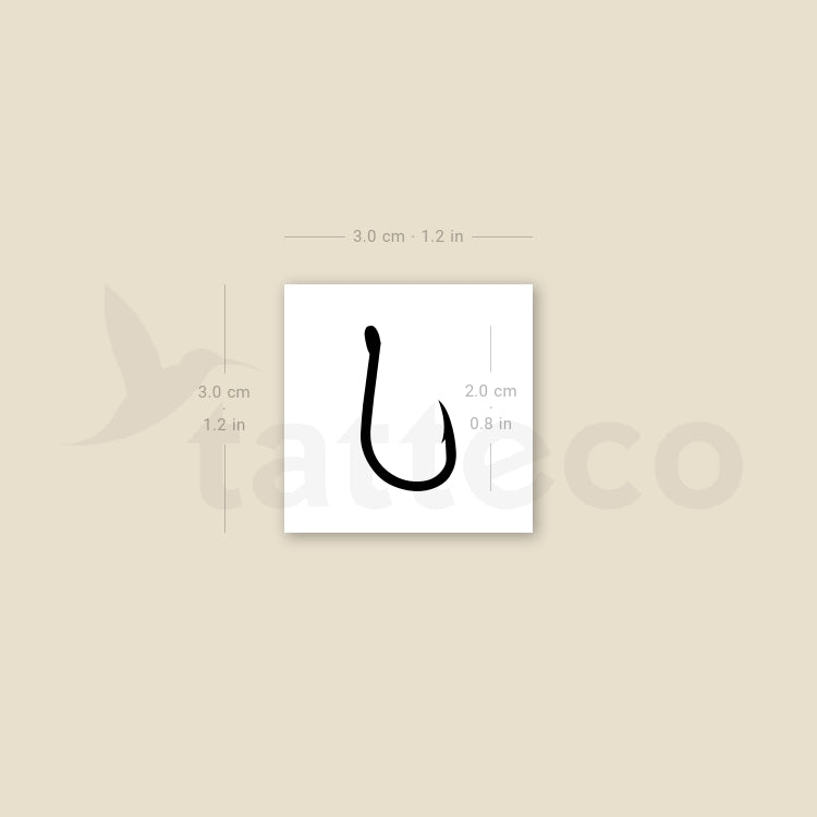 Fish Hook Temporary Tattoo - Set of 3