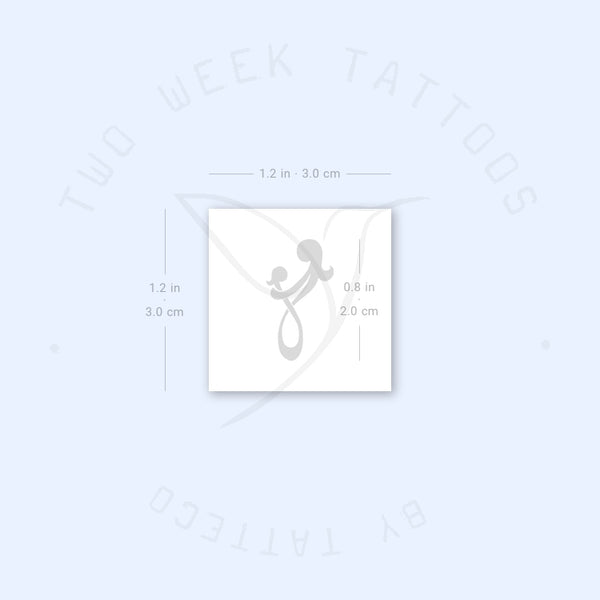 Small Mother And Daughter Symbol Semi-Permanent Tattoo - Set of 2