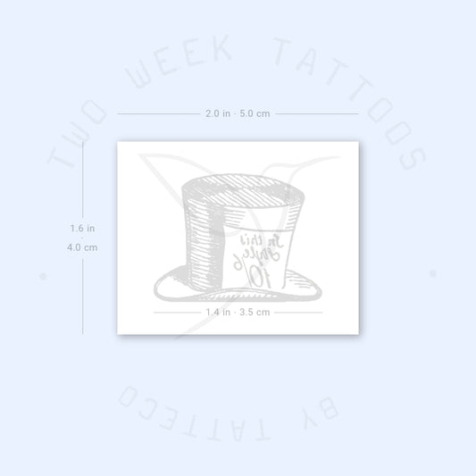 Tatuaje semipermanente del sombrero del Sombrerero Loco (juego de 2)