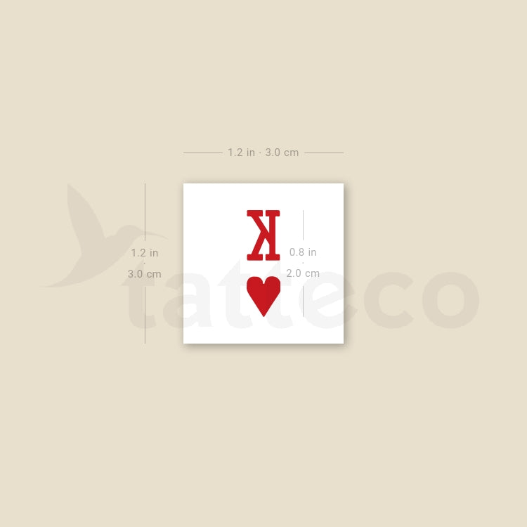 King of Hearts Temporary Tattoo - Set of 3