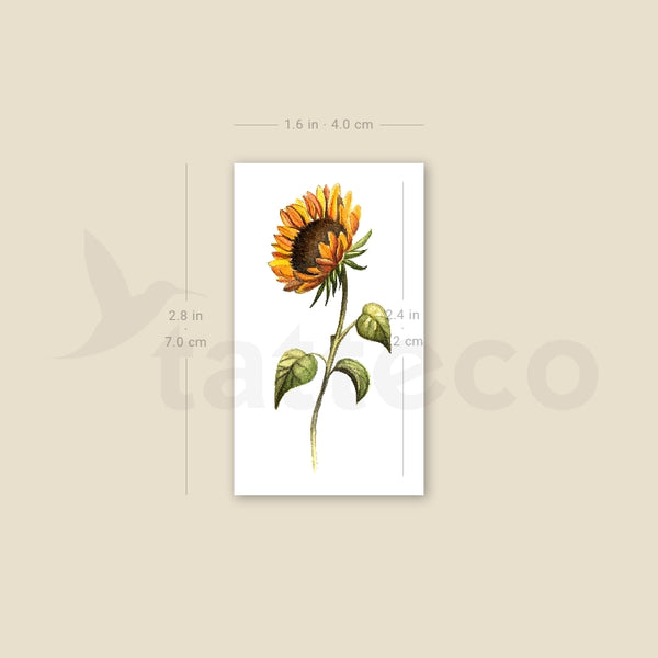 Sunflower Temporary Tattoo - Set of 3