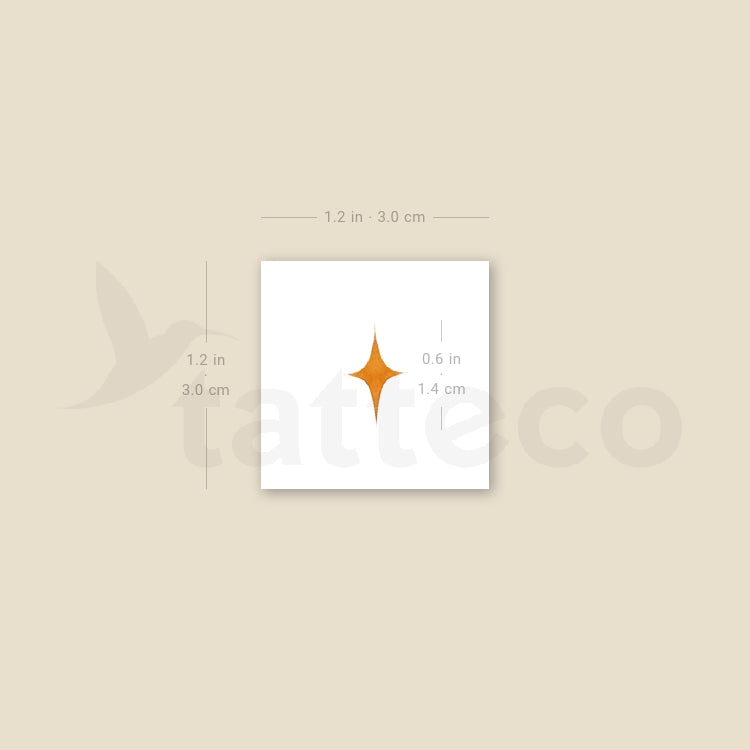 Yellow Star Temporary Tattoo - Set of 3