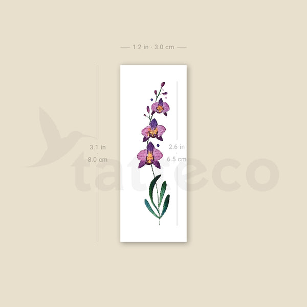 Orchid Temporary Tattoo - Set of 3