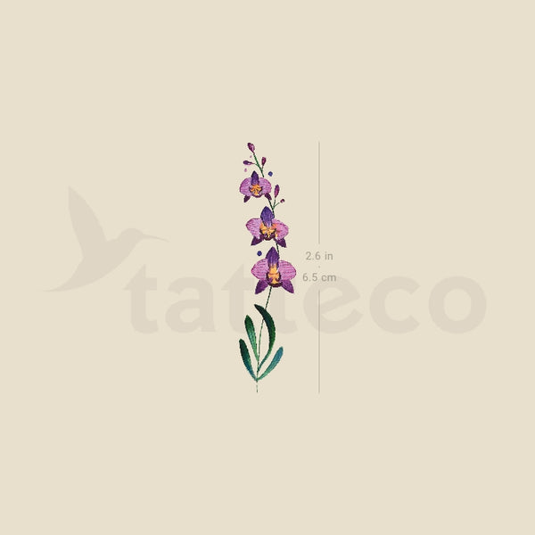 Orchid Temporary Tattoo - Set of 3