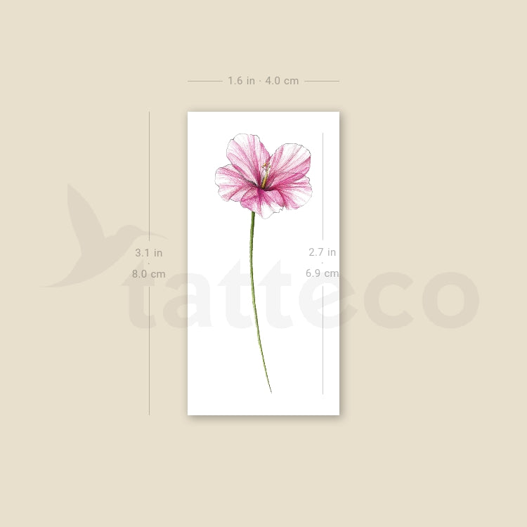 Illustrative Hibiscus Temporary Tattoo - Set of 3