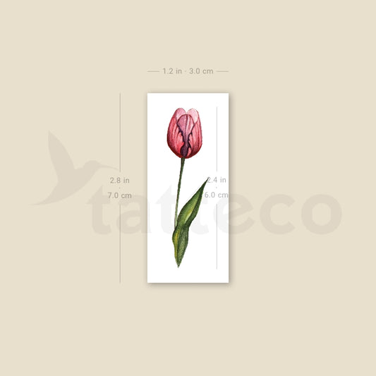 Tatuaje temporal de tulipán en acuarela (juego de 3)