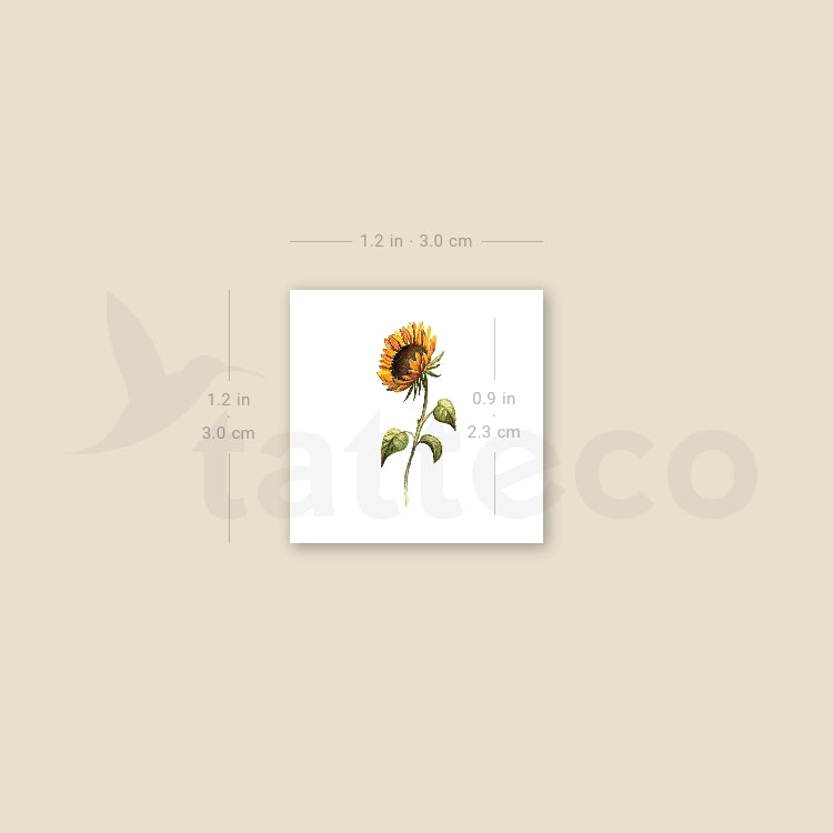 Tatuaje temporal de girasol pequeño (juego de 3)