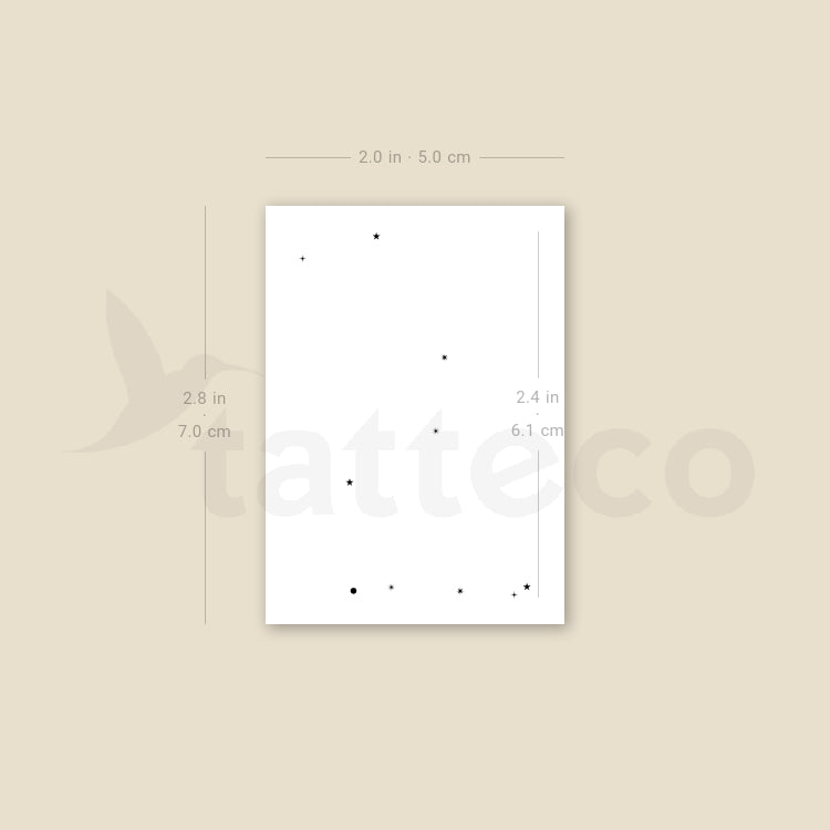 Minimalist Gemini Constellation Temporary Tattoo - Set of 3