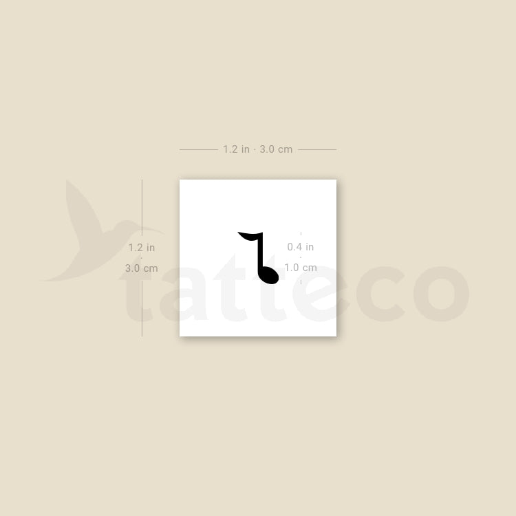 Small Music Note Temporary Tattoo - Set of 3