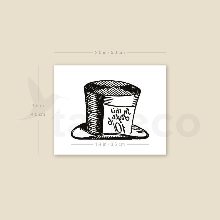 Mad Hatter's Hat Temporary Tattoo - Set of 3