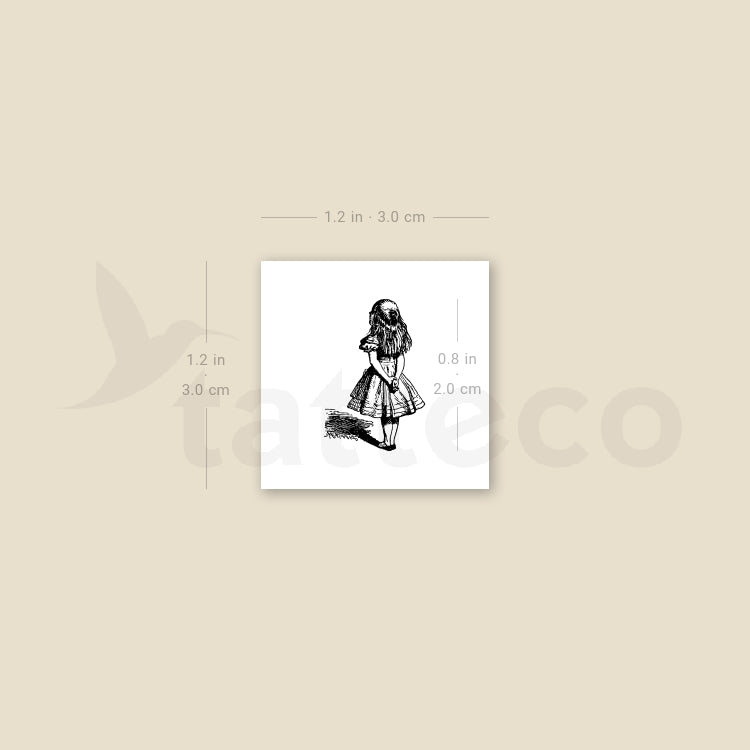 Small Alice In Wonderland Temporary Tattoo - Set of 3