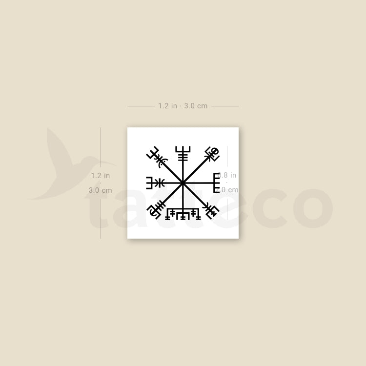 Small Vegvísir Temporary Tattoo - Set of 3