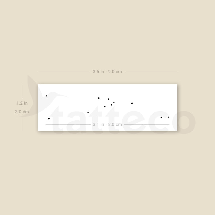 Minimalist Taurus Constellation Temporary Tattoo - Set of 3